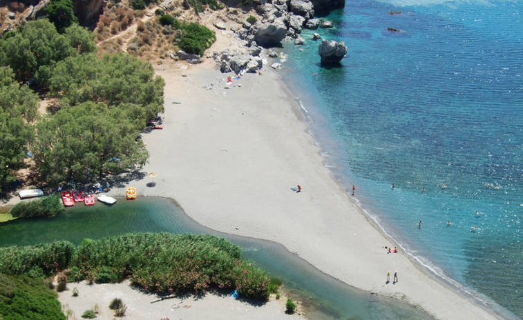 The beach of Preveli in Rethymno