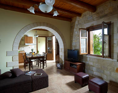 Vederi Estate Villa Alkioni view of the kitchen from the living room