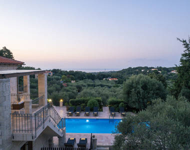 Vederi Estate Villa Melpomeni dusk view